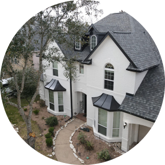 Circular image of a house